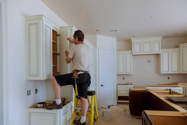 Kitchen island installation in Cleveland by JMT Kitchen Cabinet